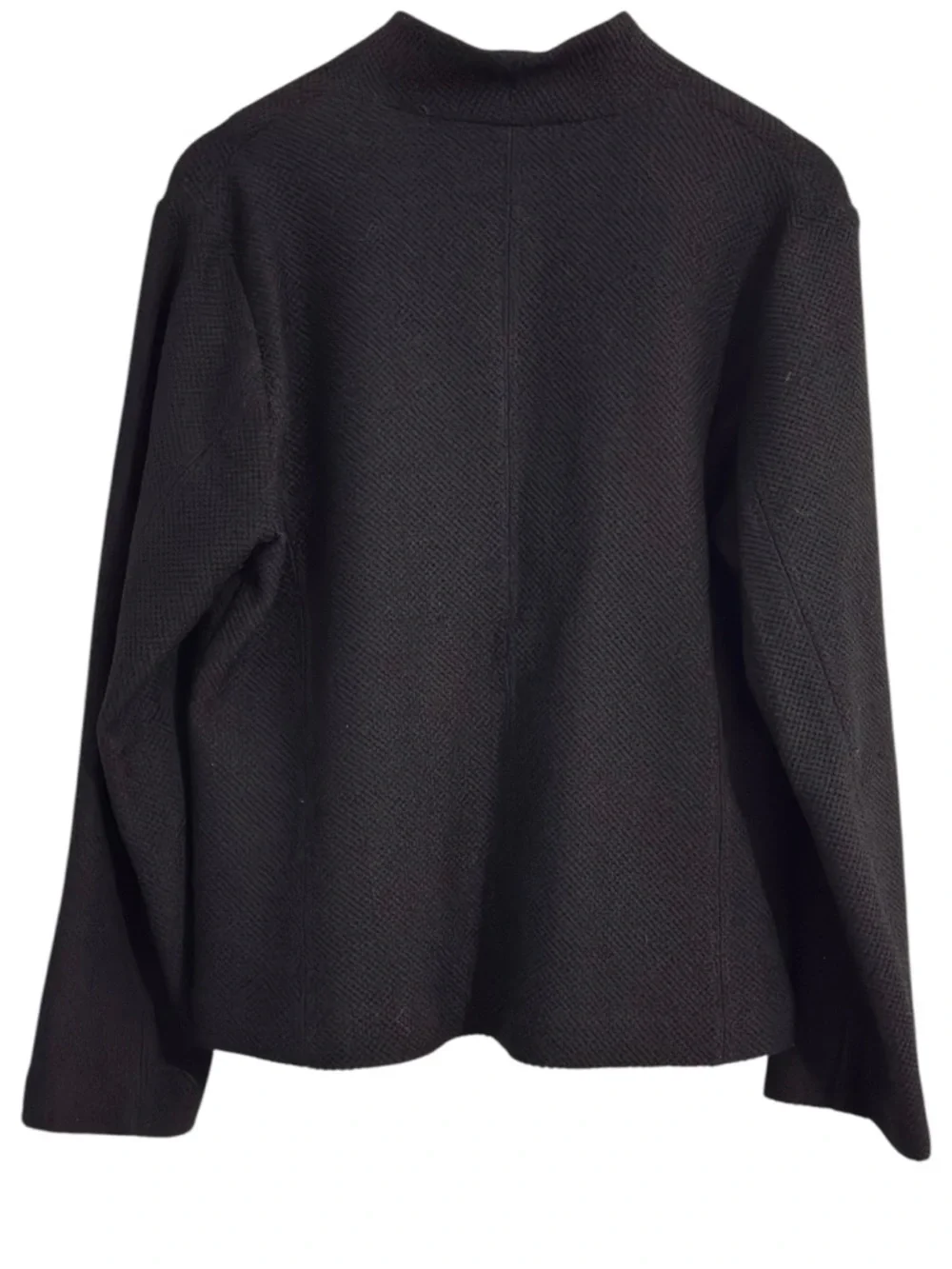 Eileen Fisher Womens Black  Textured Wool Blend Jacket Blazer SIZE Medium